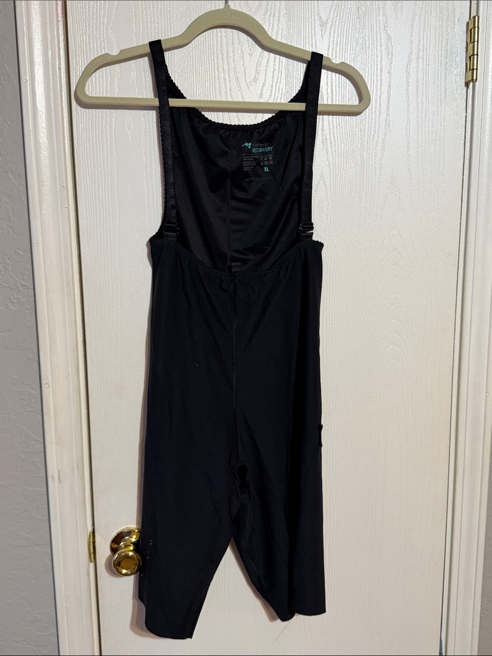 Black Full-Body Sculpting Shapewear Bodysuit with Adjustable Straps for surgery